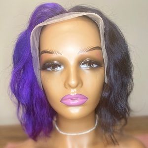 Split Purple And Black Bob